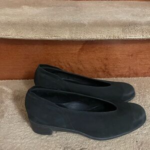 Arche Classic Black Suede Leather Women's Wedges Size 10 In Excellent Condition